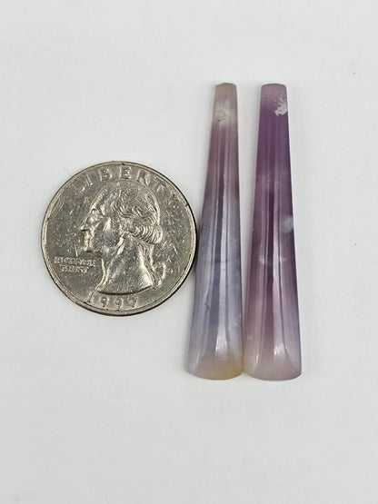 Purple Agate Cabochon Pair