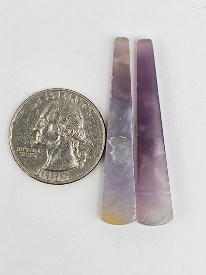 Purple Agate Cabochon Pair