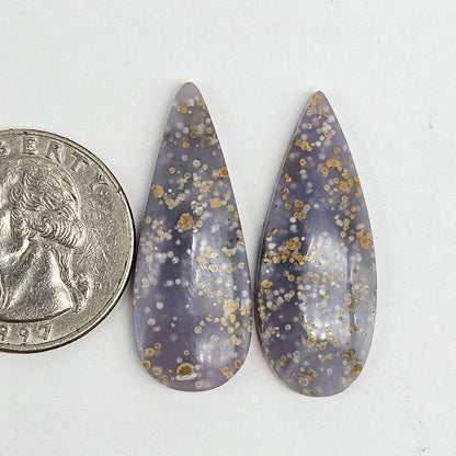 Grape Agate Cabochon Pair