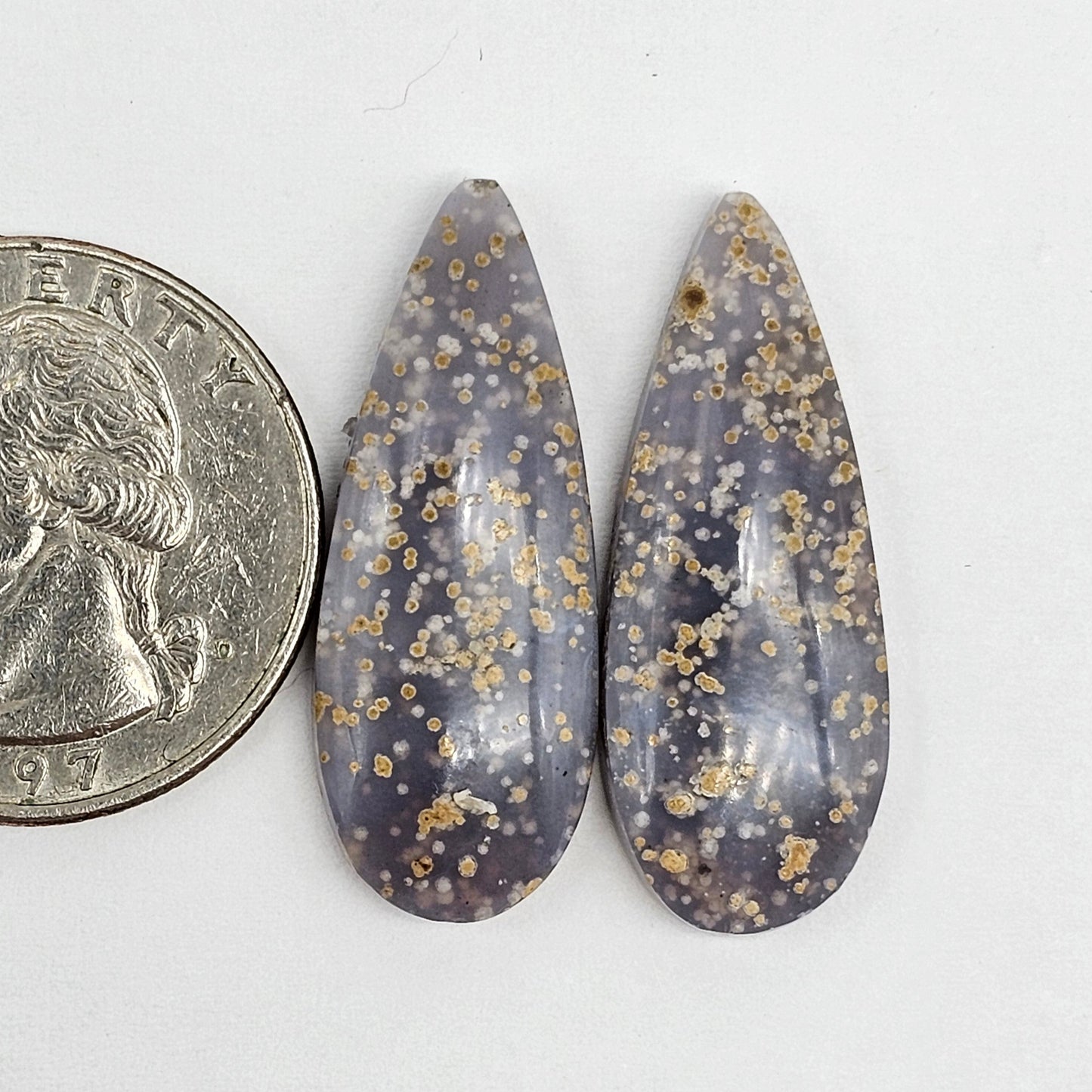 Grape Agate Cabochon Pair
