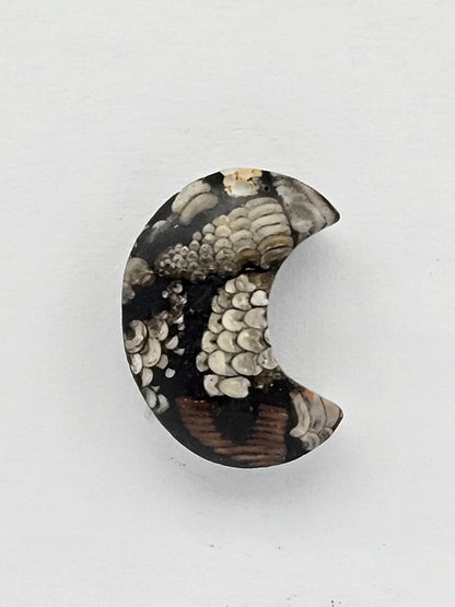 Snake skin agate moon cabochon