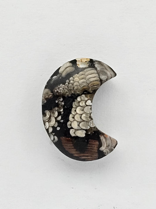 Snake skin agate moon cabochon