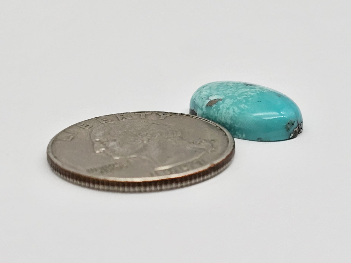 Mexican Turquoise Cabochon with Pyrite | Artisan Cut Gemstone