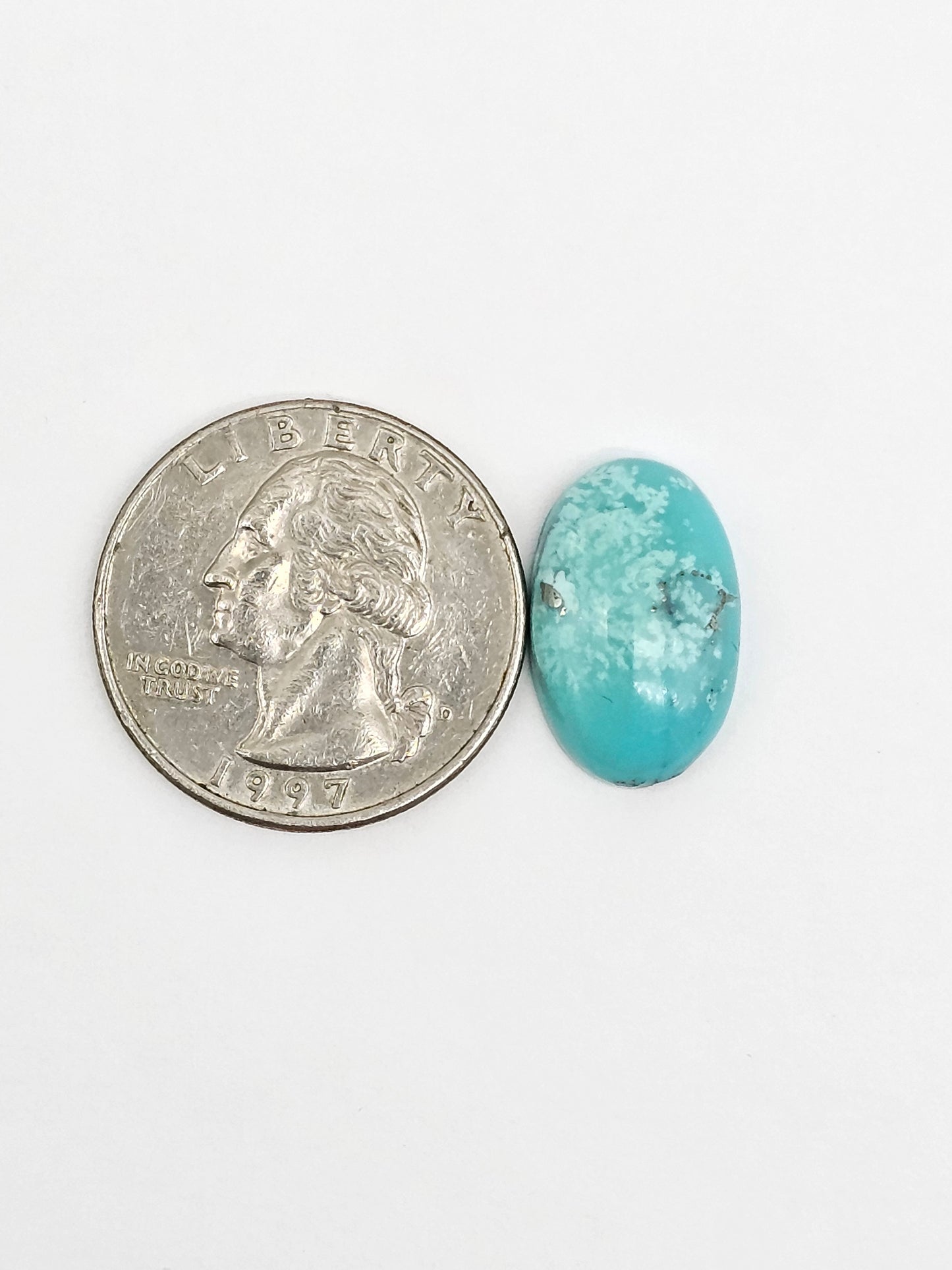 Mexican Turquoise Cabochon with Pyrite | Artisan Cut Gemstone