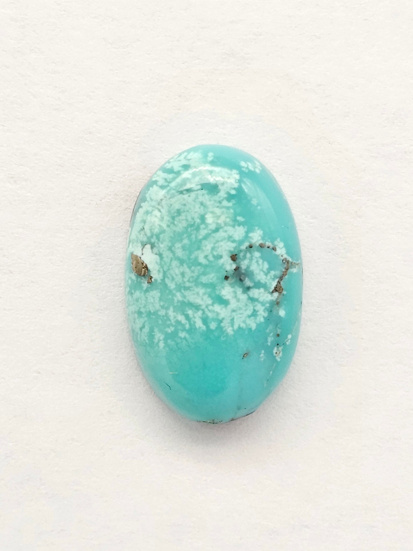 Mexican Turquoise Cabochon with Pyrite | Artisan Cut Gemstone