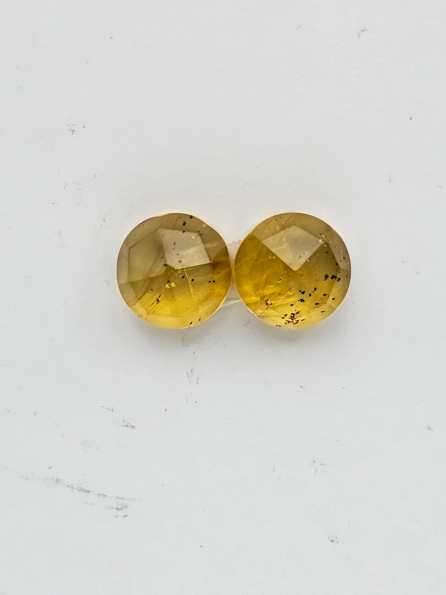 Amber faceted round pair