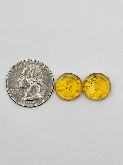 Amber faceted round pair