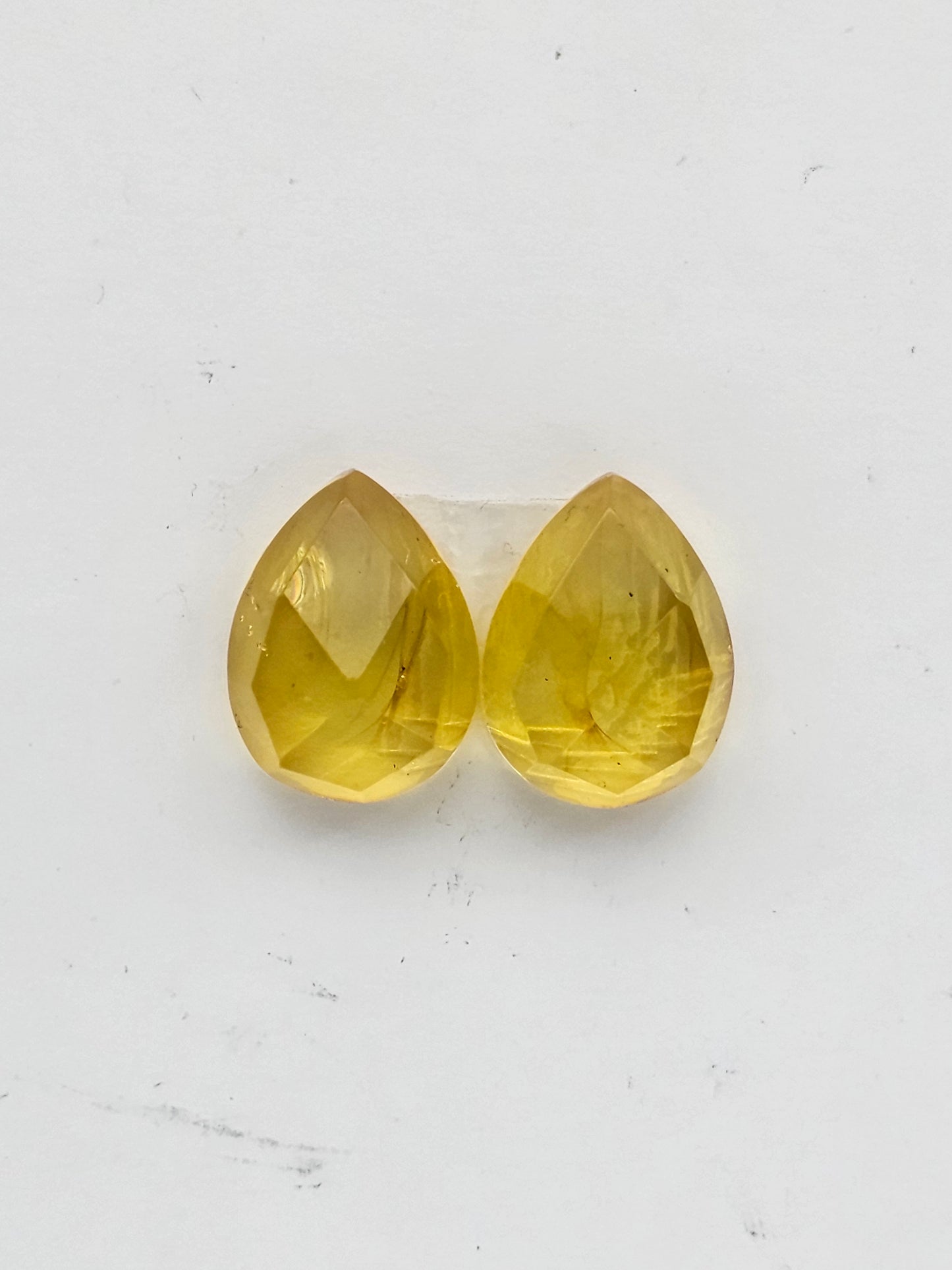 Amber faceted teardrop pair