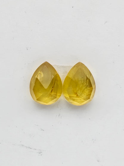 Amber faceted teardrop pair