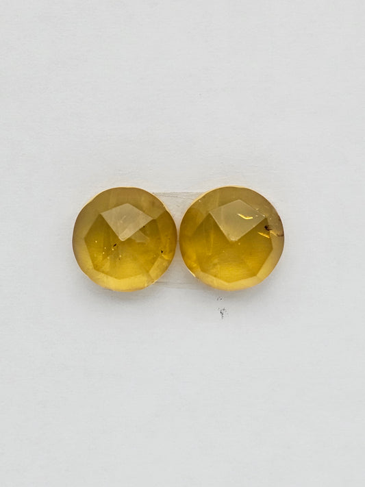 Amber authentic cabochon pair large