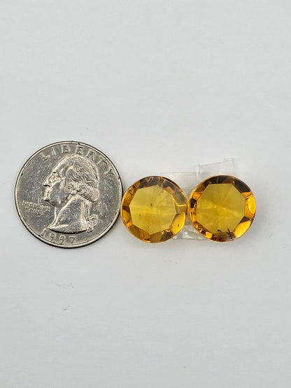 Amber authentic cabochon pair large