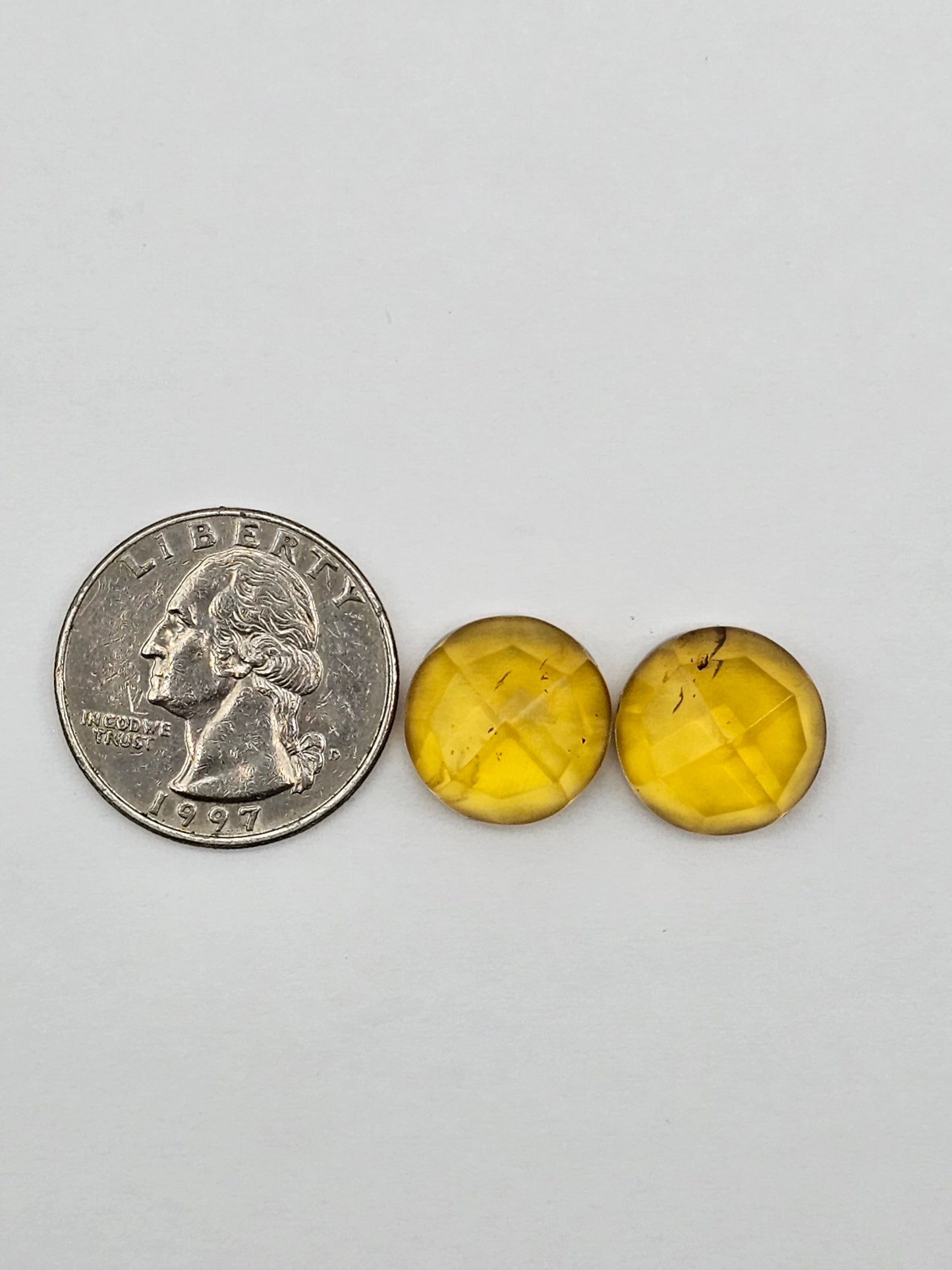 Amber authentic cabochon pair large