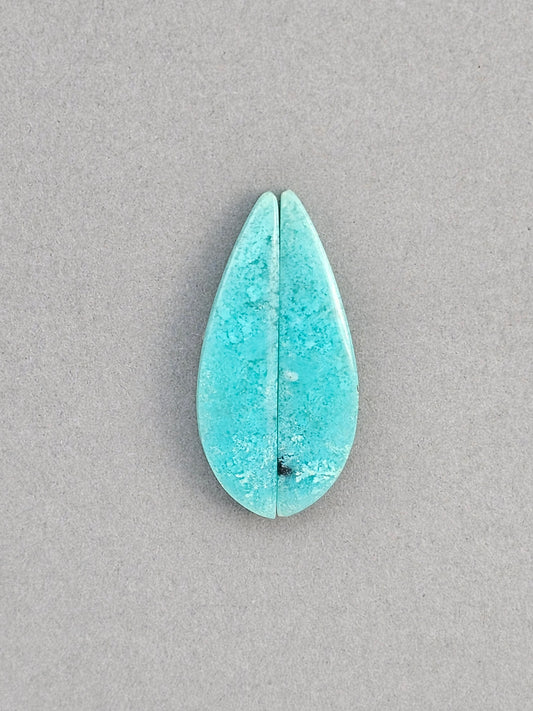 Chrysocolla sky blue Cabochon Pair