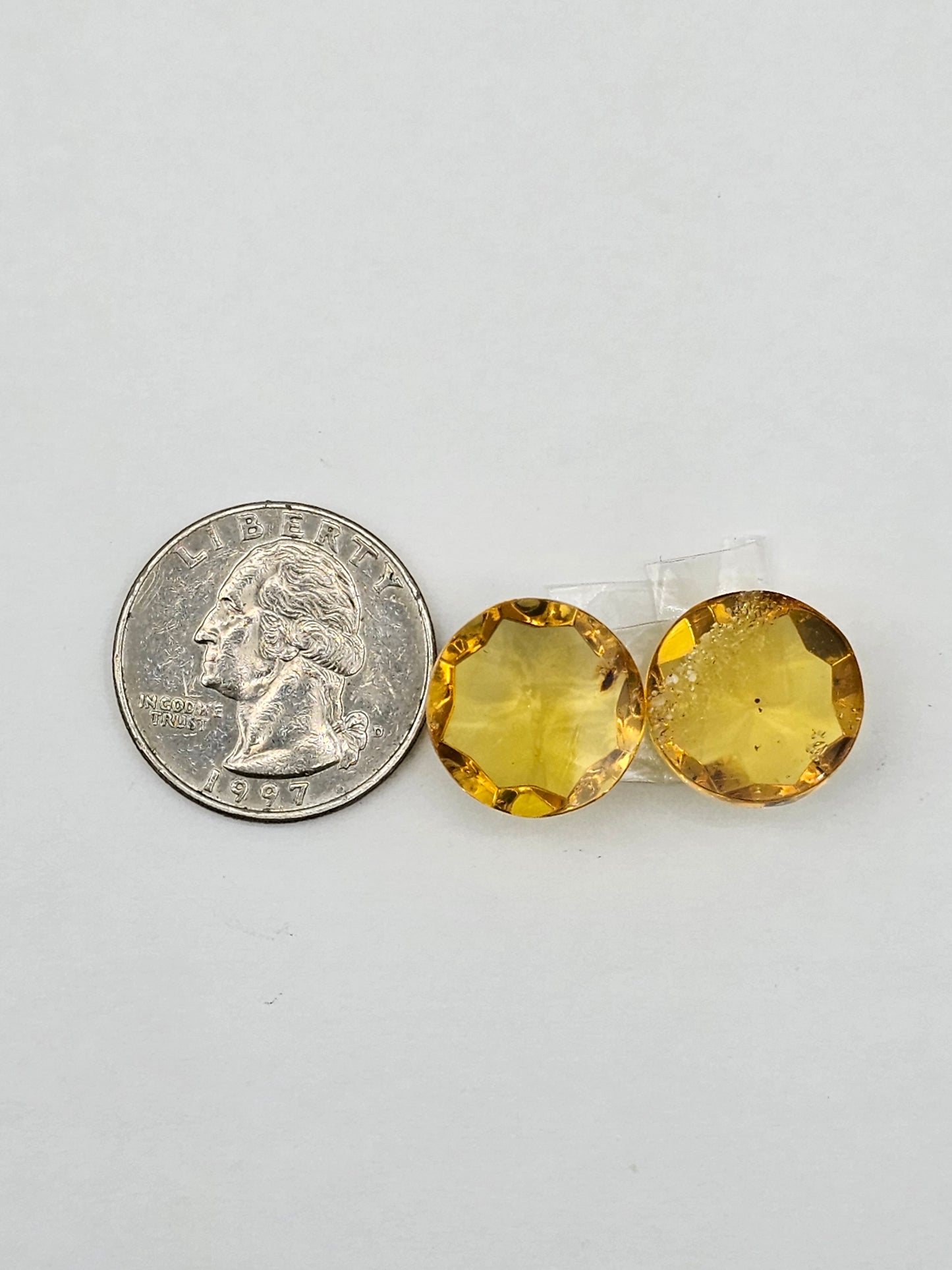 Amber authentic cabochon pair large