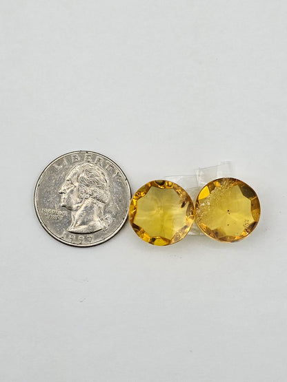 Amber authentic cabochon pair large