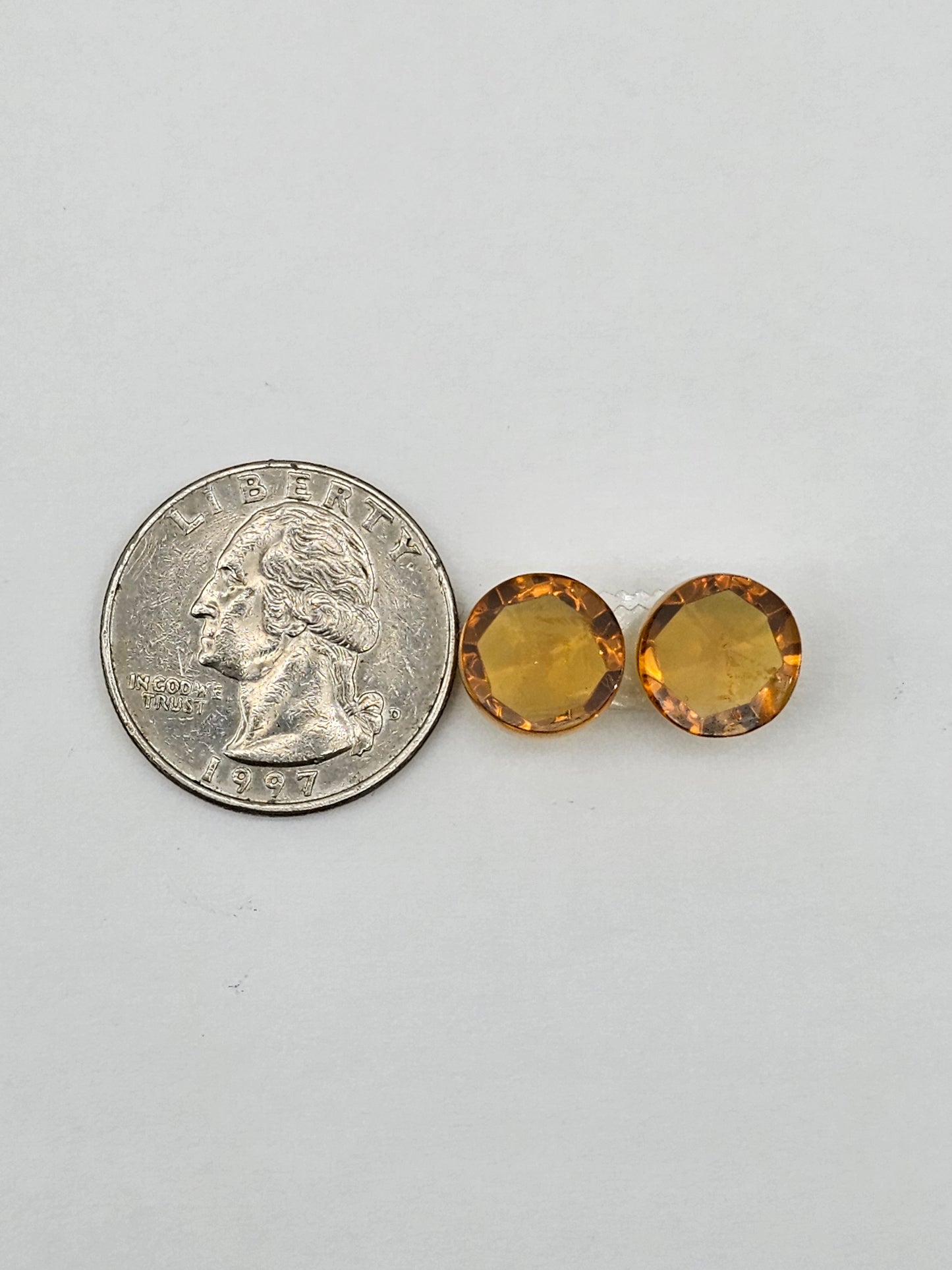Amber faceted round pair