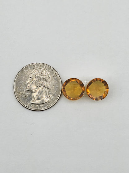 Amber faceted round pair