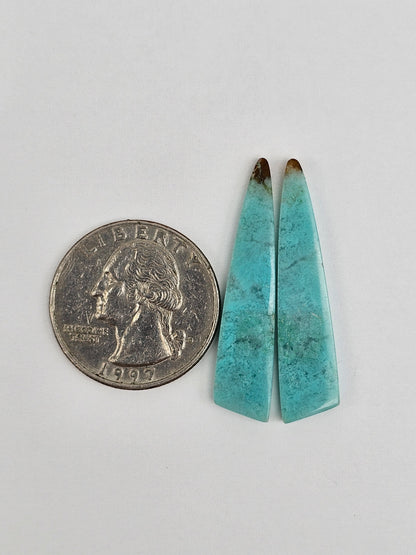 Chrysocolla Cabochon Pair