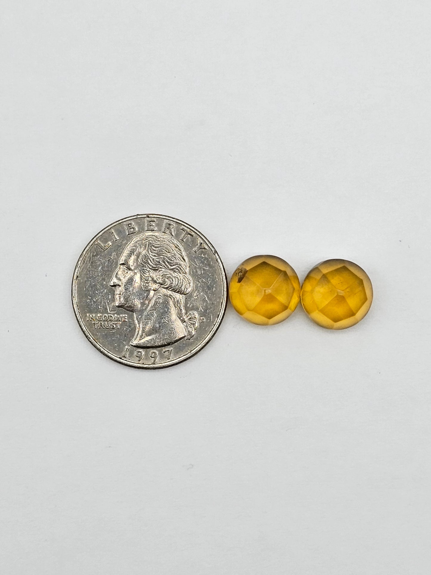 Amber faceted round pair