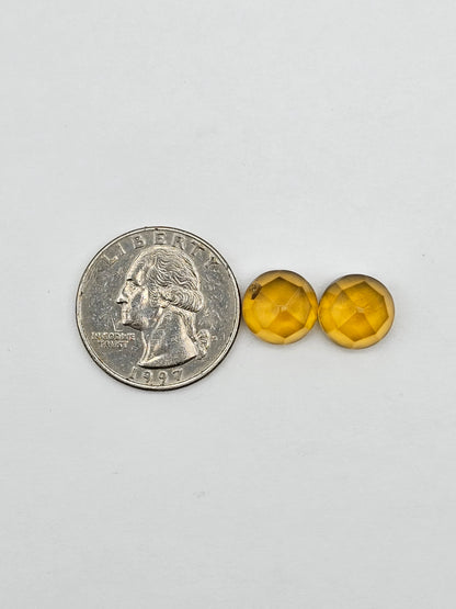 Amber faceted round pair