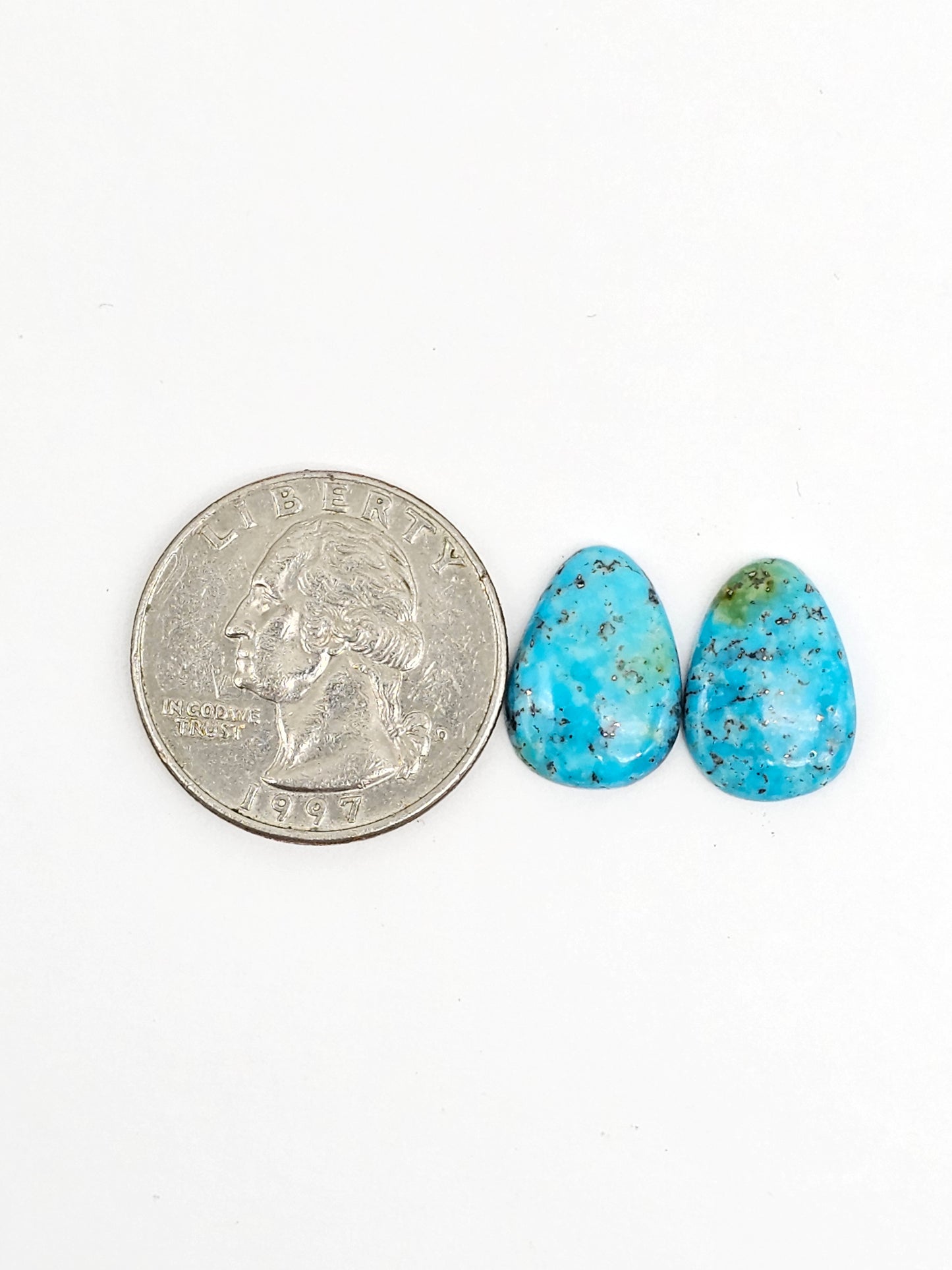 Mexican Turquoise Pair | Artisan Cut Gemstone