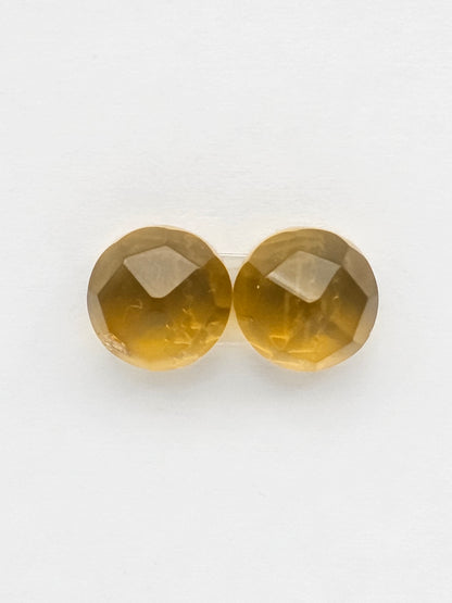 Amber faceted round pair