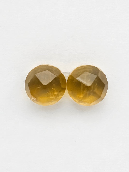 Amber faceted round pair