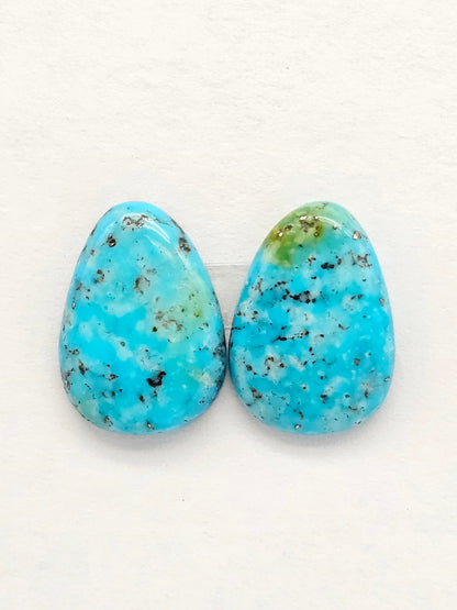 Mexican Turquoise Pair | Artisan Cut Gemstone