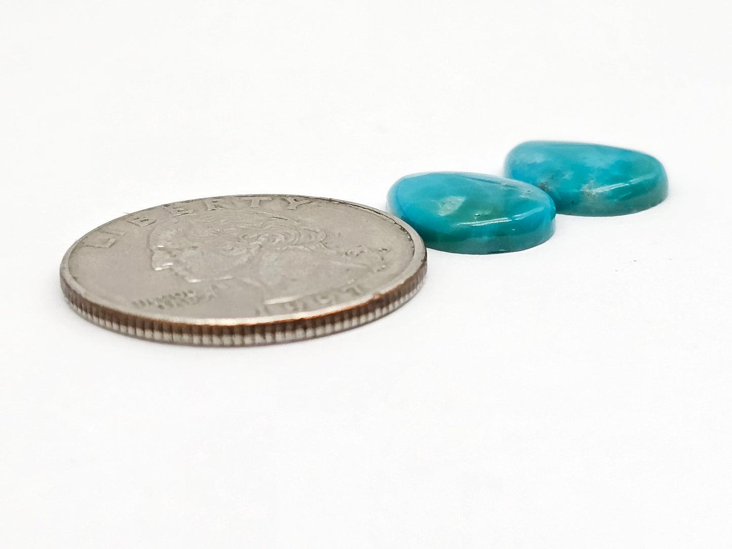 Mexican Turquoise Pair | Artisan Cut Gemstone