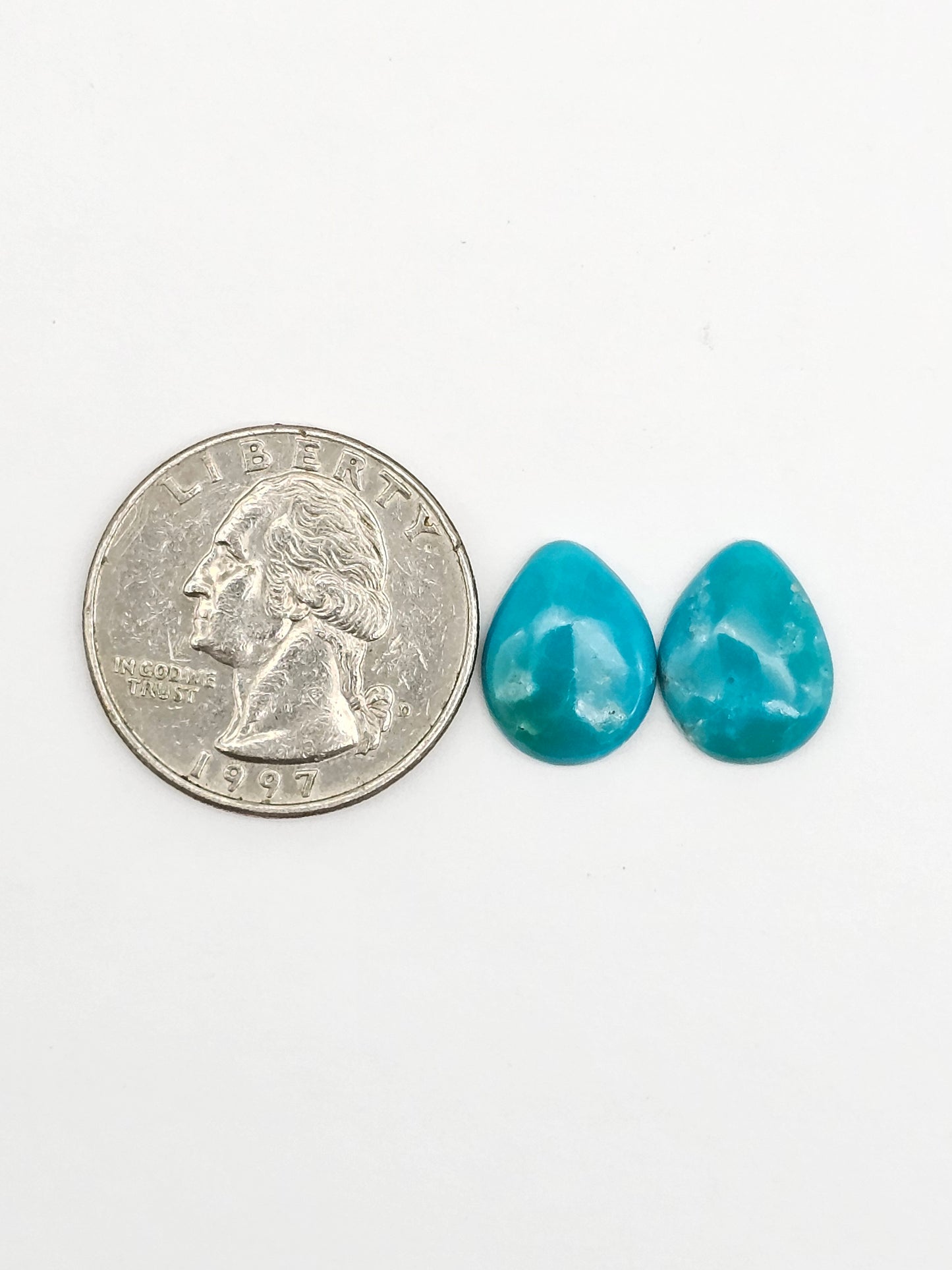 Mexican Turquoise Pair | Artisan Cut Gemstone