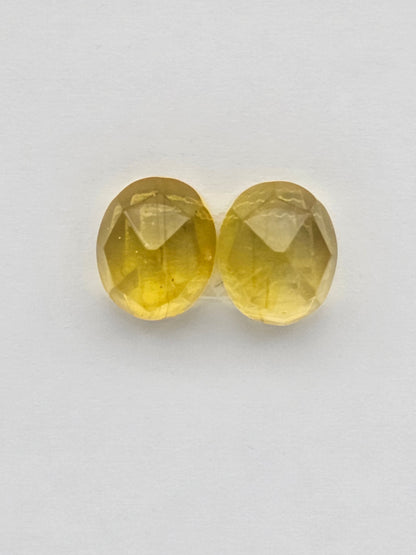 Amber faceted oval pair