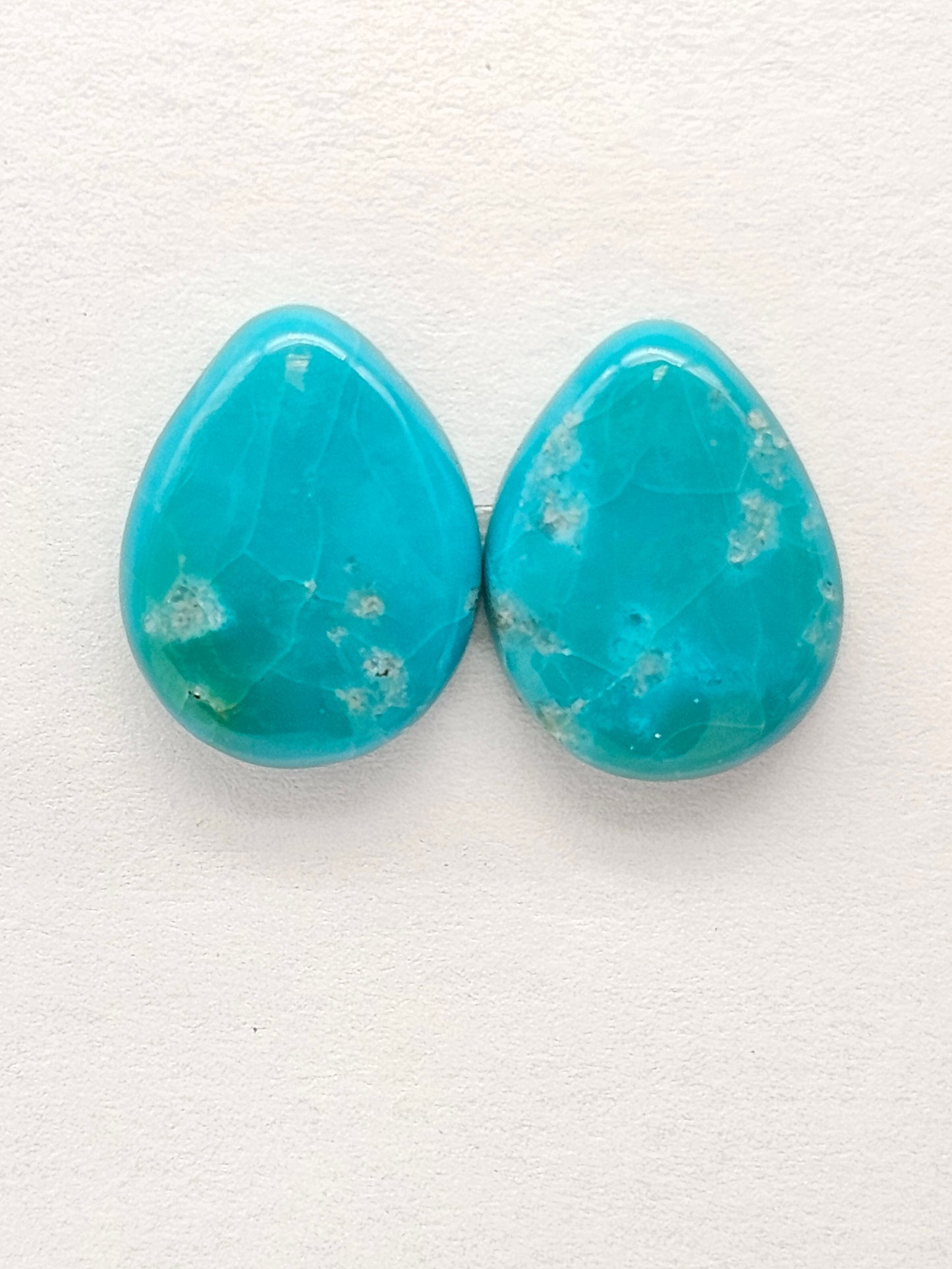 Mexican Turquoise Pair | Artisan Cut Gemstone