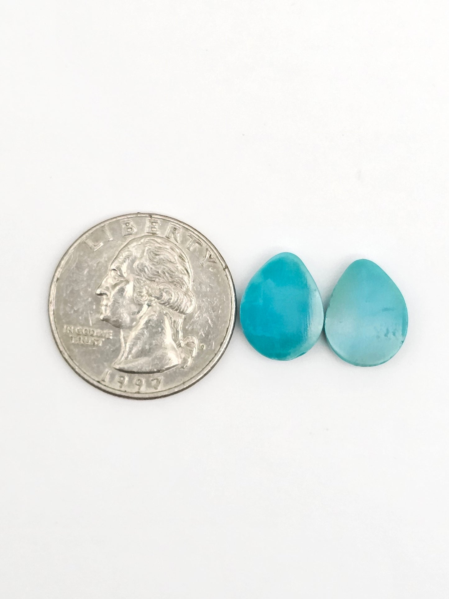 Mexican Turquoise Pair | Artisan Cut Gemstone
