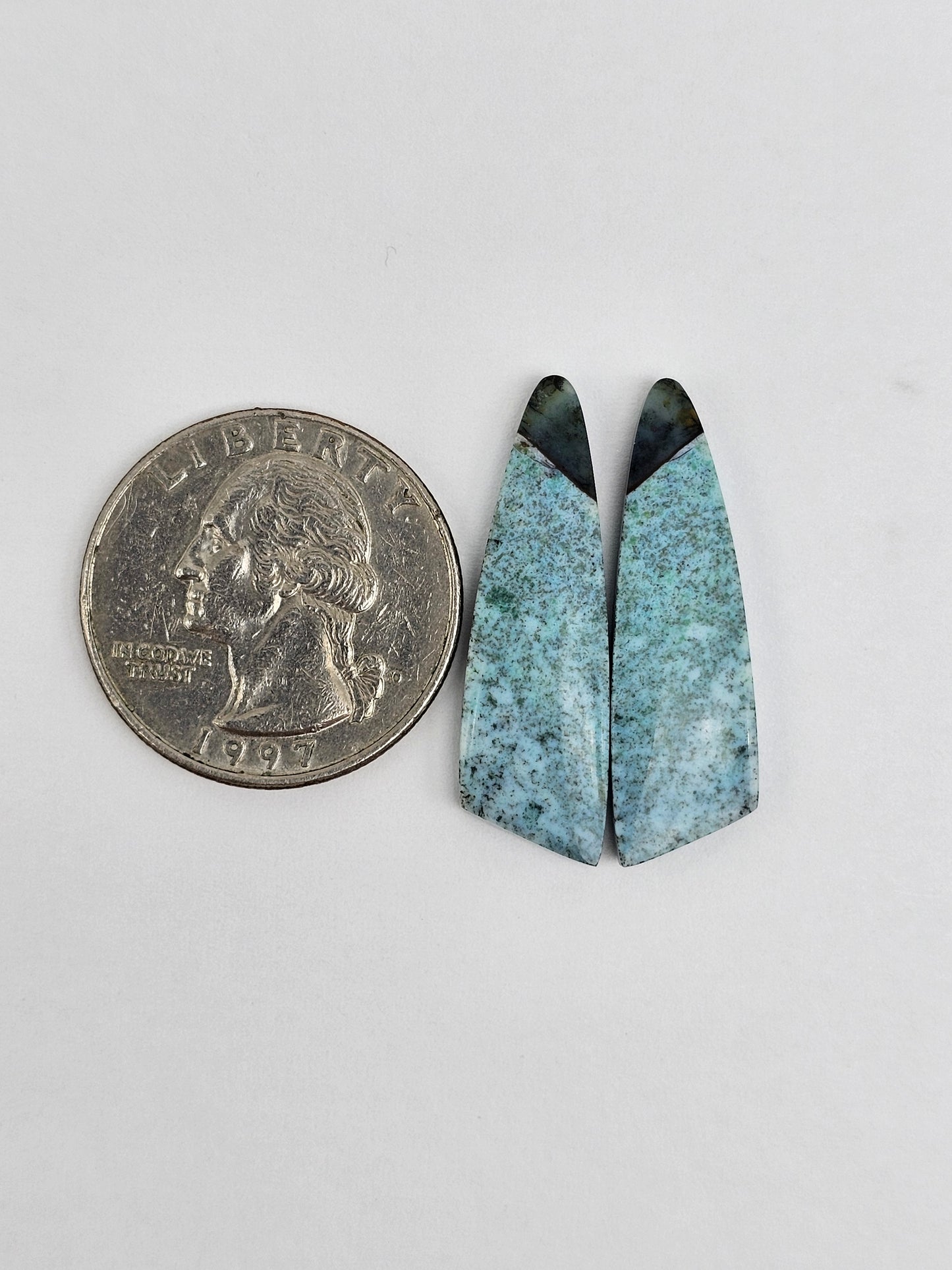 Chrysocolla Cabochon Pair