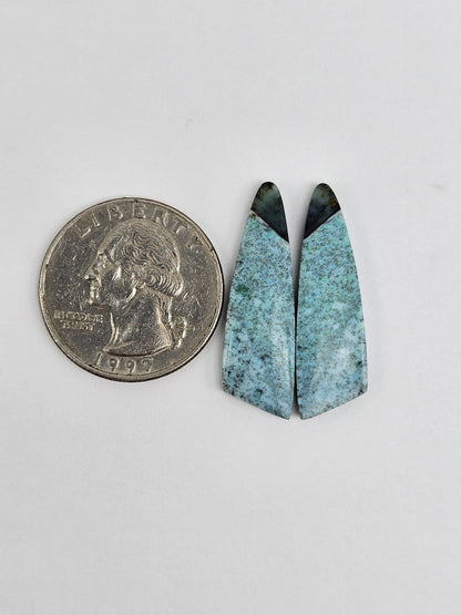 Chrysocolla Cabochon Pair