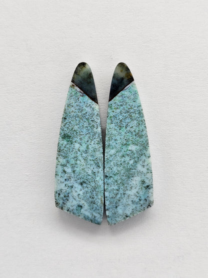 Chrysocolla Cabochon Pair