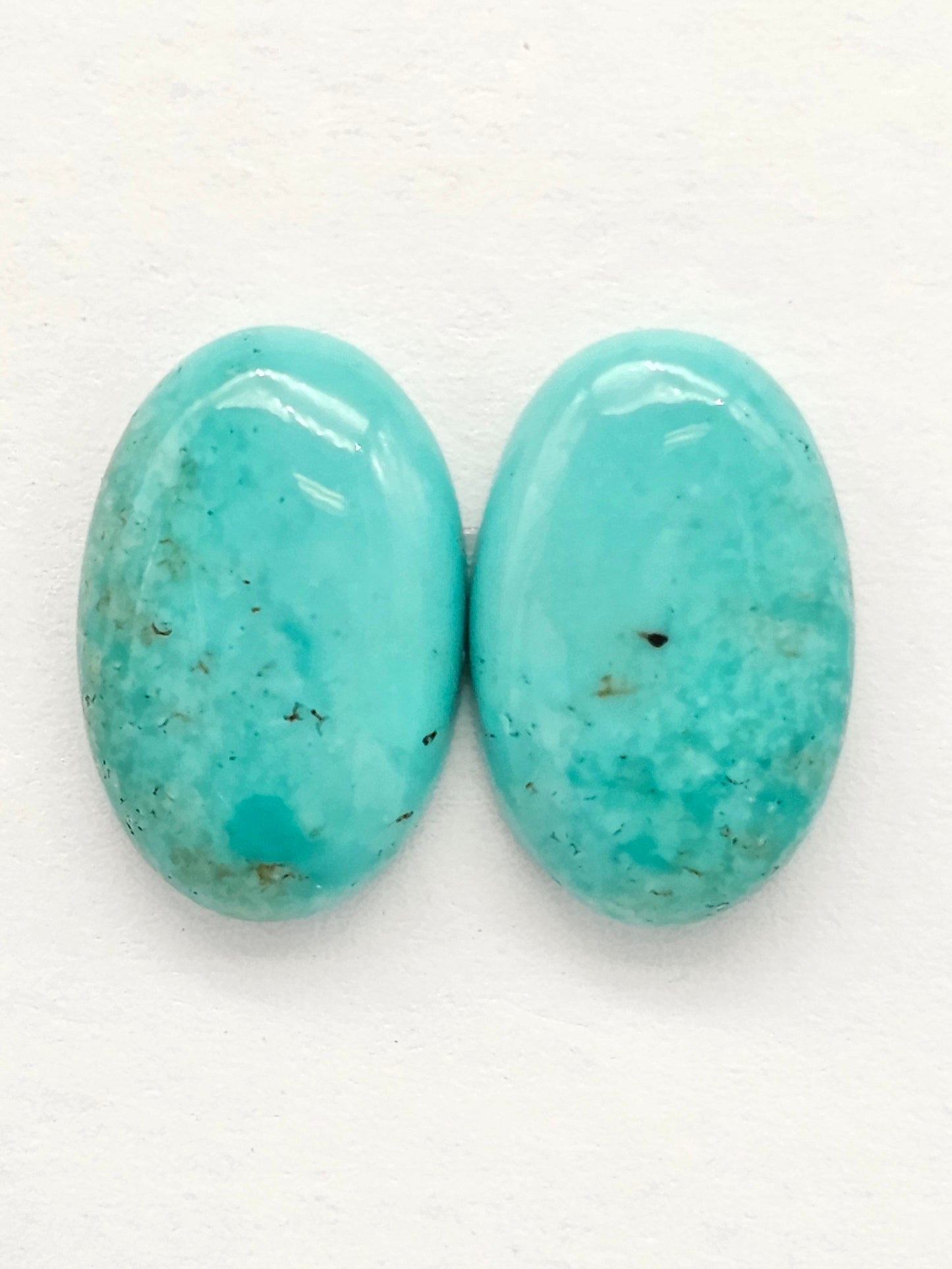 Mexican Turquoise Pair | Artisan Cut Gemstone