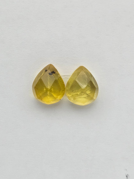 Amber faceted teardrop pair