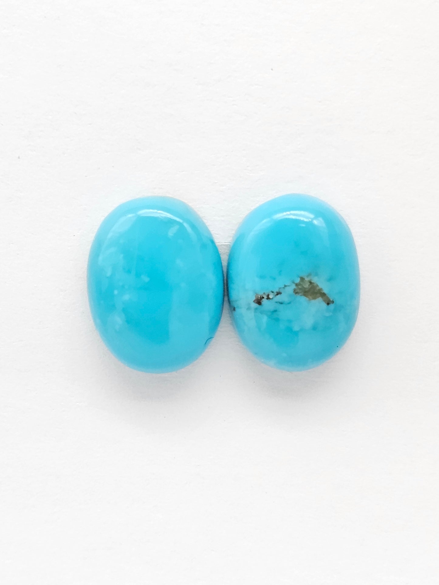 Mexican Turquoise Pair with Pyrite | Artisan Cut Gemstone