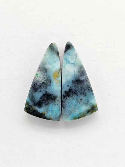 Chrysocolla Cabochon Pair