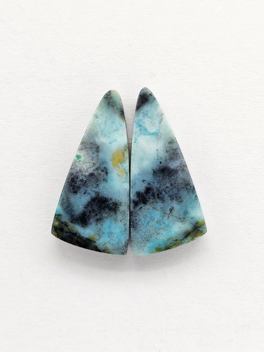 Chrysocolla Cabochon Pair
