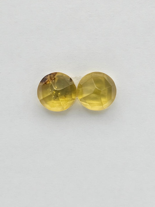 Amber authentic cabochon pair large