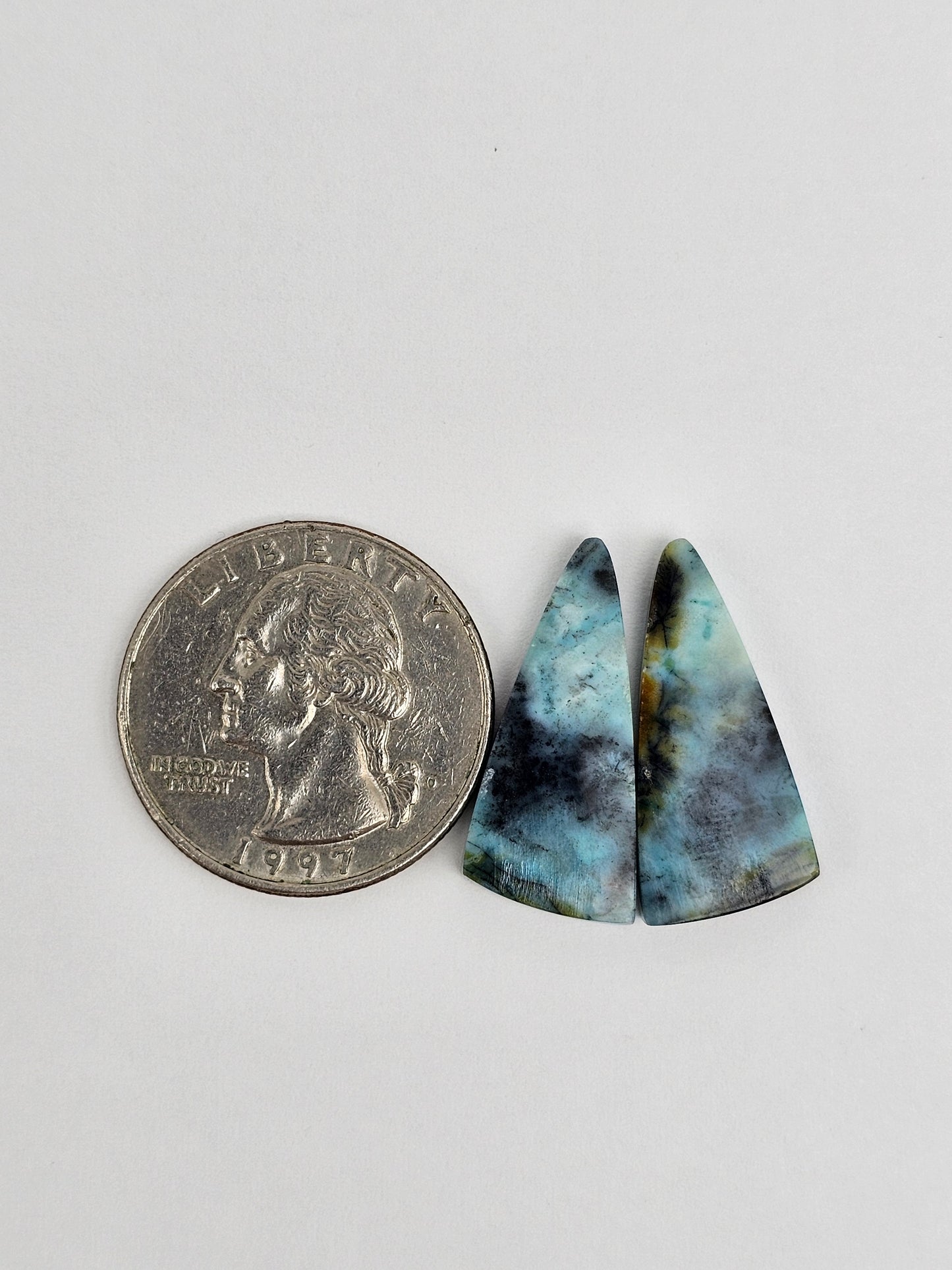Chrysocolla Cabochon Pair