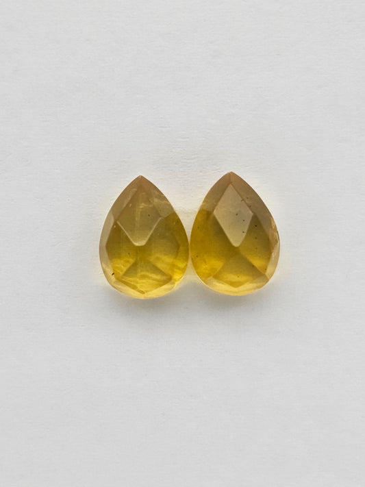 Amber faceted teardrop pair