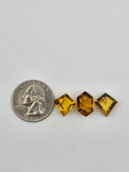 Amber half faceted set