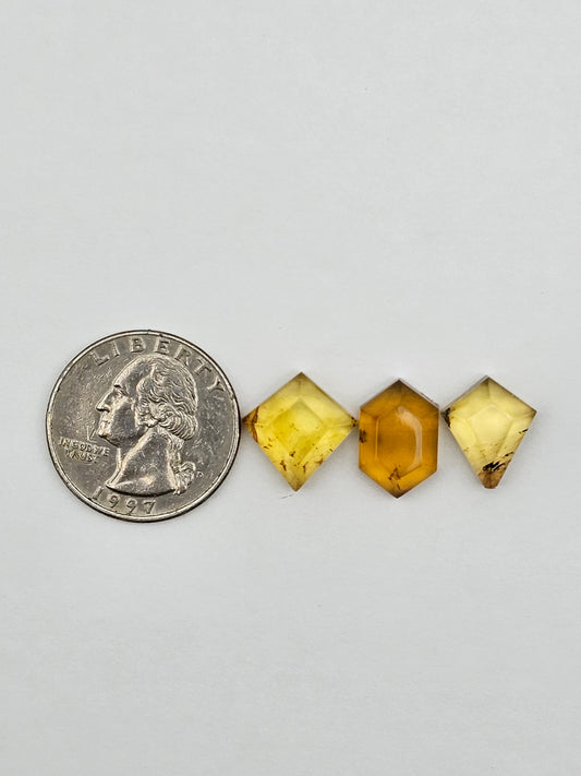 Amber half faceted set