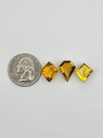 Amber half faceted set