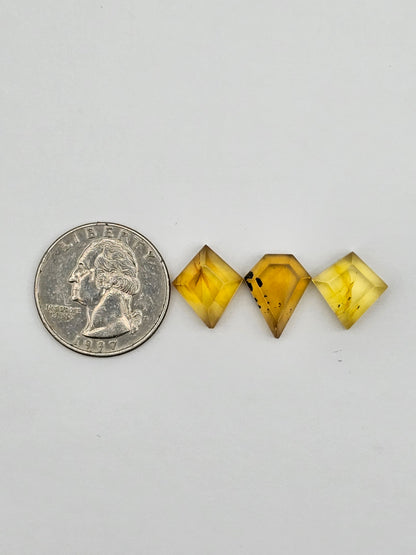 Amber half faceted set