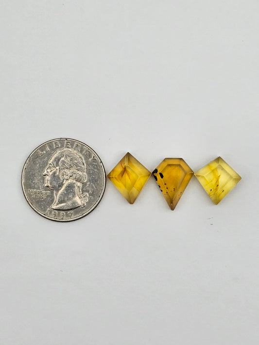 Amber half faceted set