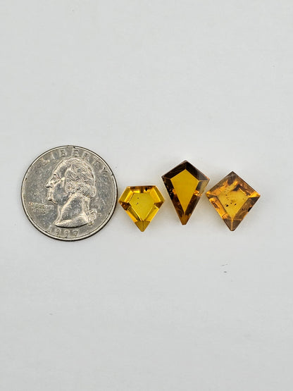 Amber half faceted set